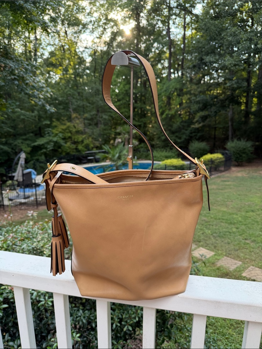 Coach Leather Tan Legacy Duffle Bag featuring an adjustable shoulder strap 2012 - Picture 8 of 17